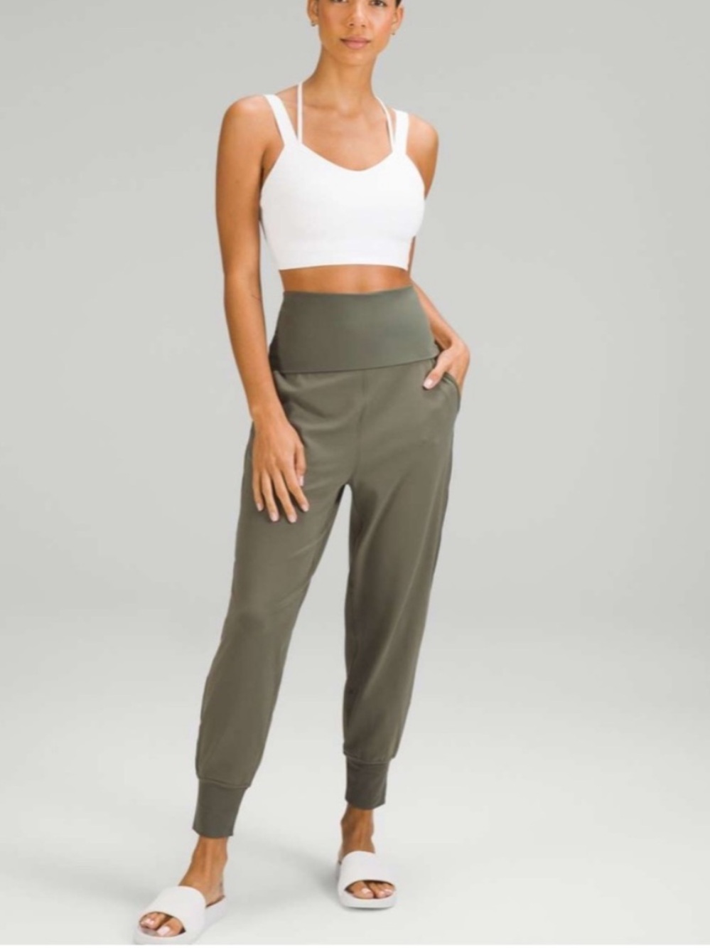 Lululemon Aline super high rise ribbed fold over waist joggers